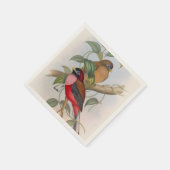 カラフルヴィンテージ鳥イラストレーション紙ナプキン スタンダードカクテルナプキン (角)