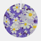 カラフルヴィンテージ:シームレスフラワーパターン ガラスオーナメント (裏面)