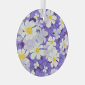 カラフルヴィンテージ:シームレスフラワーパターン ガラスオーナメント (正面右)