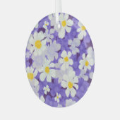 カラフルヴィンテージ:シームレスフラワーパターン ガラスオーナメント (正面左)