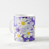 カラフルヴィンテージ:シームレスフラワーパターン コーヒーマグカップ (正面左)