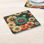 カラフルヴィンテージ スクエアペーパーコースター (アングル)