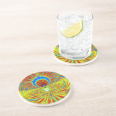 カラフル万華鏡のように千変万化するパターンアートプリント コースター (側面)