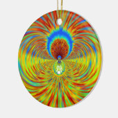 カラフル万華鏡のように千変万化するパターンアートプリント セラミックオーナメント (左)