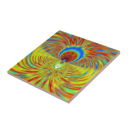 カラフル万華鏡のように千変万化するパターンアートプリント タイル (側面)