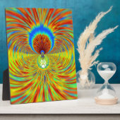 カラフル万華鏡のように千変万化するパターンアートプリント フォトプラーク (側面)