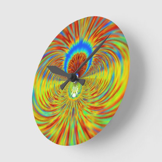 カラフル万華鏡のように千変万化するパターンアートプリント ラウンド壁時計 (傾斜)