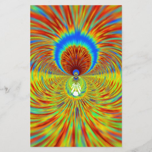 カラフル万華鏡のように千変万化するパターンアートプリント 便箋 (正面)