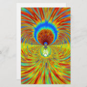 カラフル万華鏡のように千変万化するパターンアートプリント 便箋 (正面/裏面)