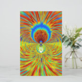 カラフル万華鏡のように千変万化するパターンアートプリント 便箋 (スタンド正面)