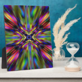 カラフル万華鏡のように千変万化するパターンスターバスト フォトプラーク (側面)