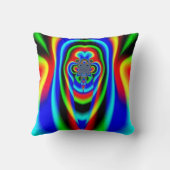 カラフル万華鏡のように千変万化するパターンフラサイケデリッククタル クッション (裏面)