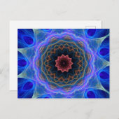 カラフル万華鏡のように千変万化するパターン花柄 ポストカード (正面/裏面)