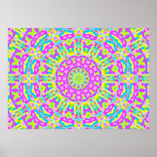 カラフル万華鏡のように千変万化するパターン01 ポスター (正面)