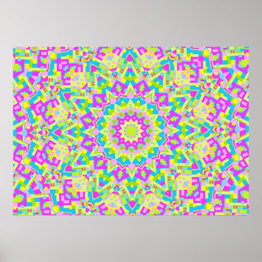 カラフル万華鏡のように千変万化するパターン07 ポスター (正面)