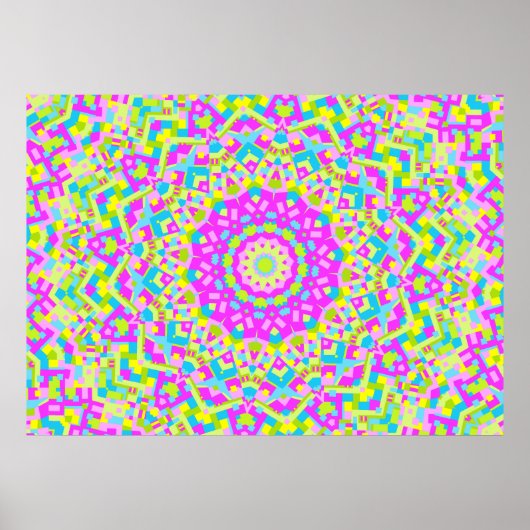 カラフル万華鏡のように千変万化するパターン08 ポスター (正面)