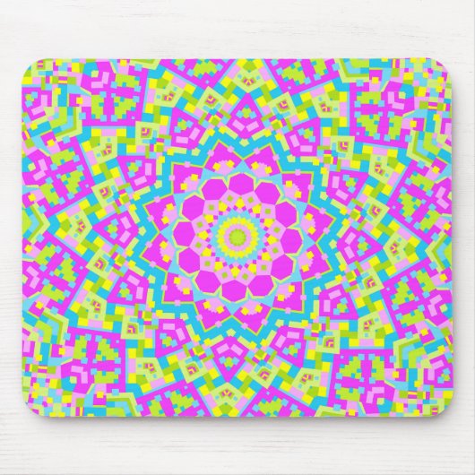 カラフル万華鏡のように千変万化するパターン09 マウスパッド (正面)