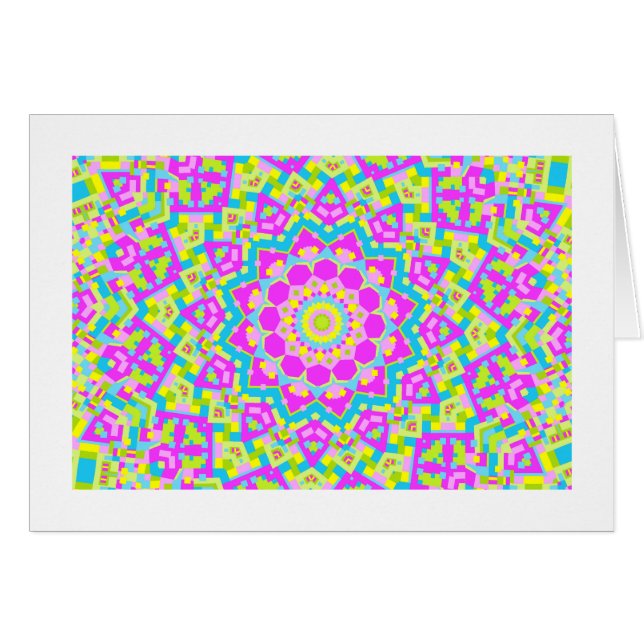 カラフル万華鏡のように千変万化するパターン09 (縁ど) (正面横)