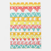 カラフル三角形と円 キッチンタオル (縦)