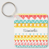 カラフル三角形と円 キーホルダー (正面)