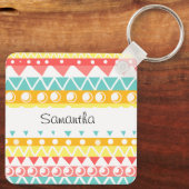 カラフル三角形と円 キーホルダー (裏面)