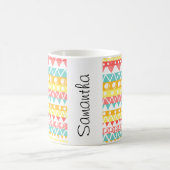 カラフル三角形と円 コーヒーマグカップ (中央)
