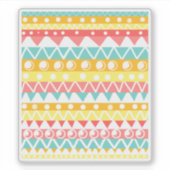 カラフル三角形と円 シール (正面)