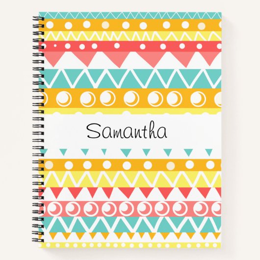 カラフル三角形と円 ノートブック (正面)
