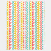 カラフル三角形と円 フリースブランケット (正面)