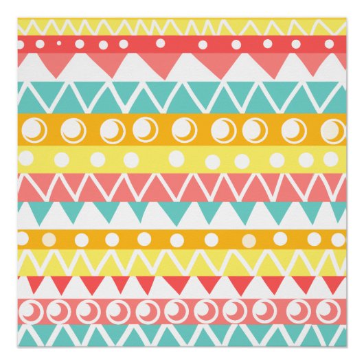 カラフル三角形と円 ポスター (正面)