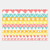 カラフル三角形と円 ラッピングペーパーシート (正面3)