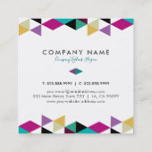 カラフル三角形のジオメトモダンリデザイン スクエア名刺 (裏面)