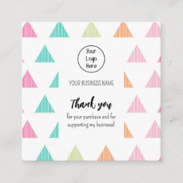 カラフル三角形の名刺の感謝してい確認 スクエア名刺