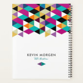 カラフル三角形の幾何学的デザイン プランナー手帳 (裏面)