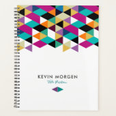 カラフル三角形の幾何学的デザイン プランナー手帳 (正面)