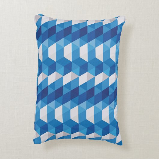 カラフル三角形の幾何学的パターン アクセントクッション (裏面(縦))