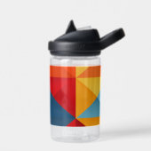 カラフル三角形の背景 ウォーターボトル (左面)