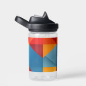 カラフル三角形の背景 ウォーターボトル (右面)