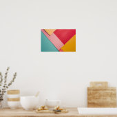 カラフル三角形の背景 ポスター (キッチン)