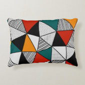 カラフル三角形ジオメトリパターン アクセントクッション (正面)