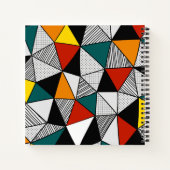 カラフル三角形ジオメトリパターン ノートブック (裏面)