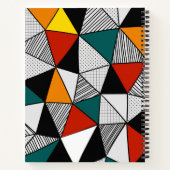 カラフル三角形ジオメトリパターン ノートブック (裏面)
