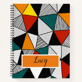 カラフル三角形ジオメトリパターン ノートブック