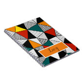 カラフル三角形ジオメトリパターン ノートブック (右側)