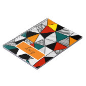 カラフル三角形ジオメトリパターン ノートブック (左側)