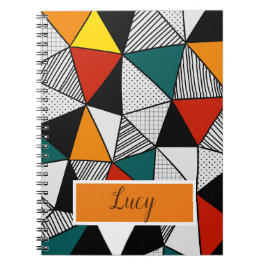 カラフル三角形ジオメトリパターン ノートブック