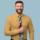 カラフル三角形タイと鮮やかデザイン ネクタイ