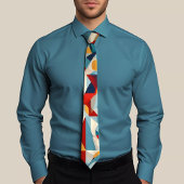 カラフル三角形タイと鮮やかデザイン ネクタイ