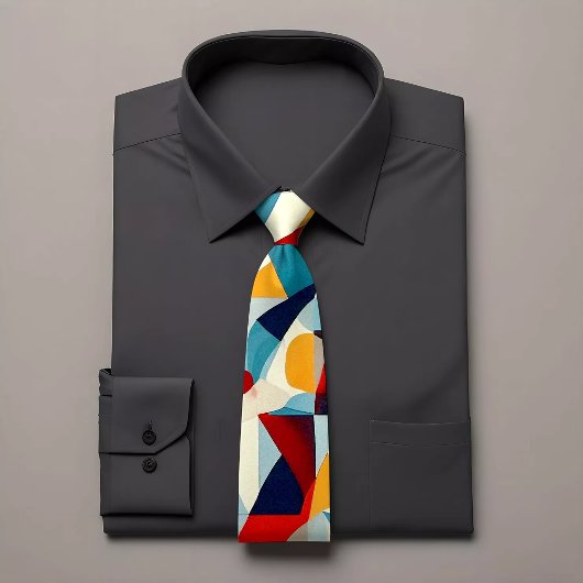 カラフル三角形タイと鮮やかデザイン ネクタイ