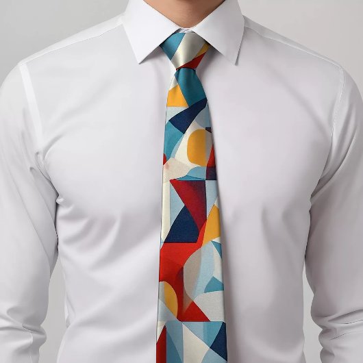 カラフル三角形タイと鮮やかデザイン ネクタイ